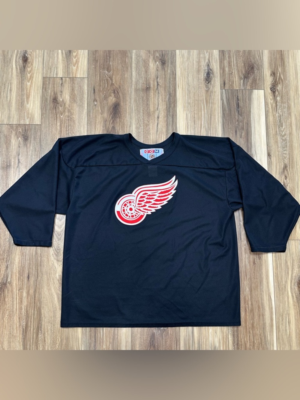 Vintage 90s Detroit Red Wings CCM Practice Jersey, Black, XL